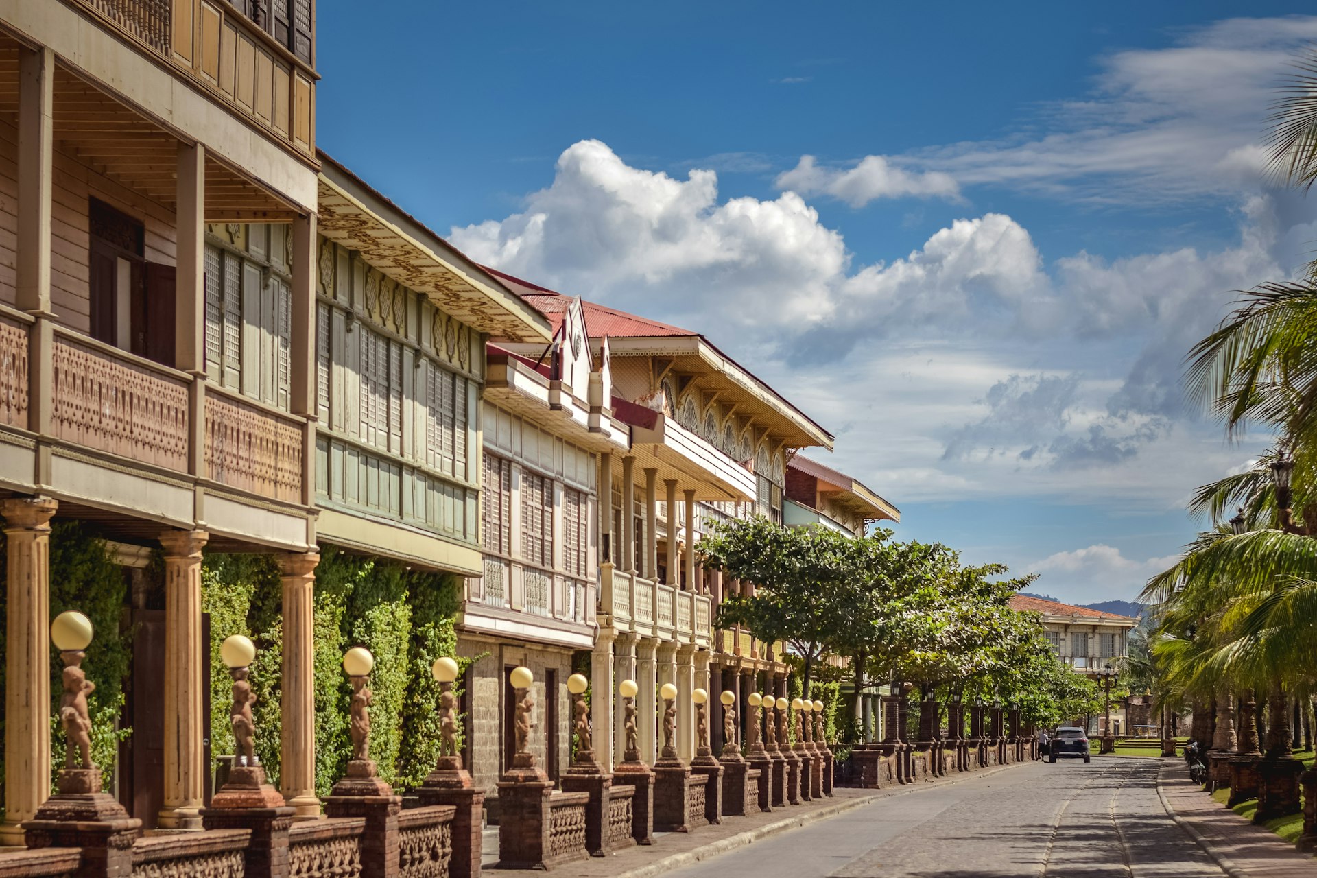 Ancestral wooden houses lining a heritage street in Vigan, Ilocos Sur